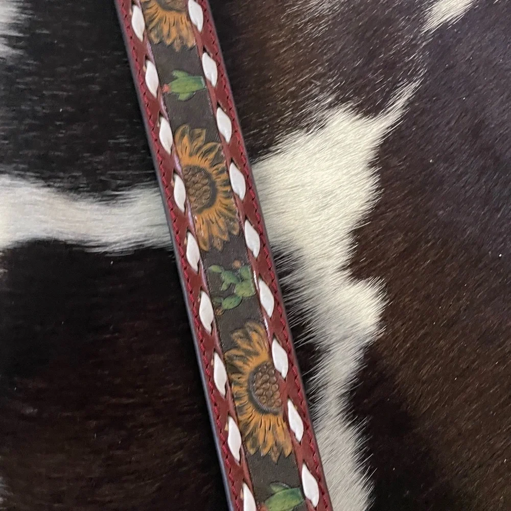 Angel‎ Ranch kids western Cowgirl Rodeo Belt NWTS Sunflowers leather 22 24 26